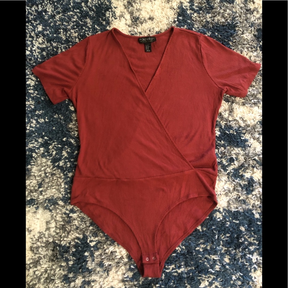 Forever 21+ Rust colored ribbed bodysuit